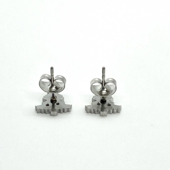 SILVER Tone Christmas Tree Earring Pair - Picture 6 of 8